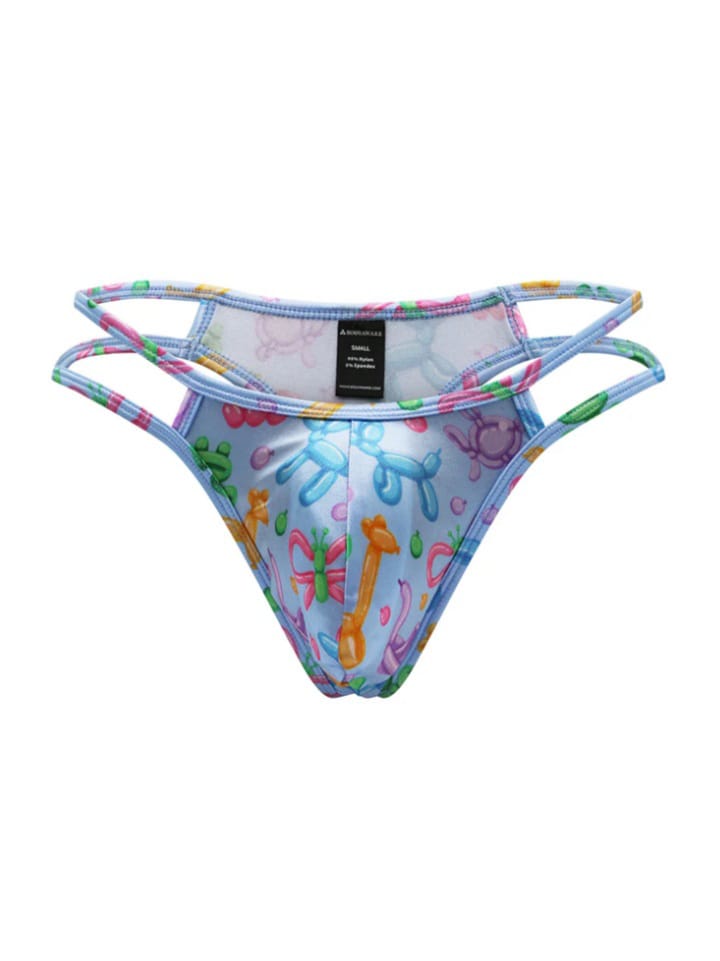 Men's Luxe Satin Double Strap Thong Underwear